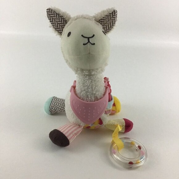 Skip Hop Baby Activity Llama Plush Stuffed Animal Rattle Teether Crinkle Toy - Picture 2 of 6